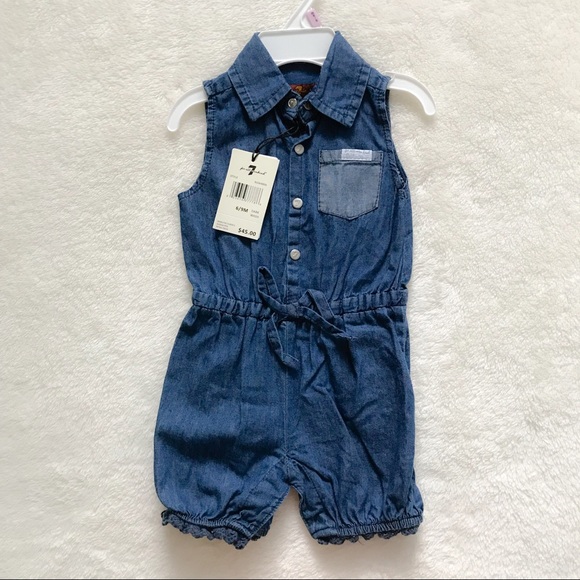 NWT 7FAM infant denim romper - Picture 8 of 8